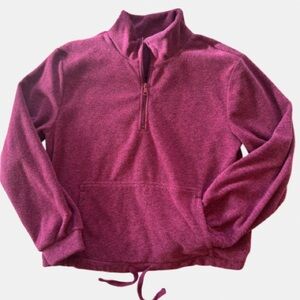 Beyond Yoga New Terrain Fleece Drawstring Quarter Zip Pullover | M